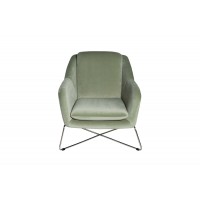 Кресло на металлическом каркасе велюровое светло-оливковое 46AS-AR2976-OLV Garda Decor