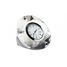 Часы настольные стеклянные серебряные C80721 Garda Decor