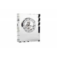 Часы настольные стеклянные серебряные C81494 Garda Decor