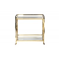 Стол-тележка сервировочная прозрачное стекло/золото GY-CRT8164GOLD Garda Decor